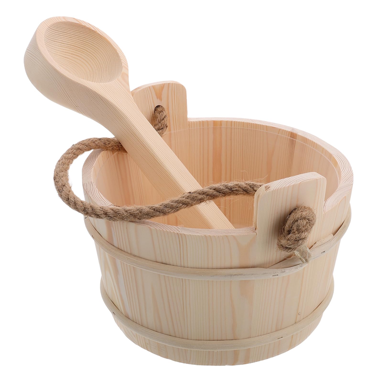 PRETYZOOM Holz Saunakübel Mit Schöpfkelle Für Dampfsauna Fußbad Wasserzubehör Set Für Spa Zimmer Und Badesalz Einweichen Versorgung