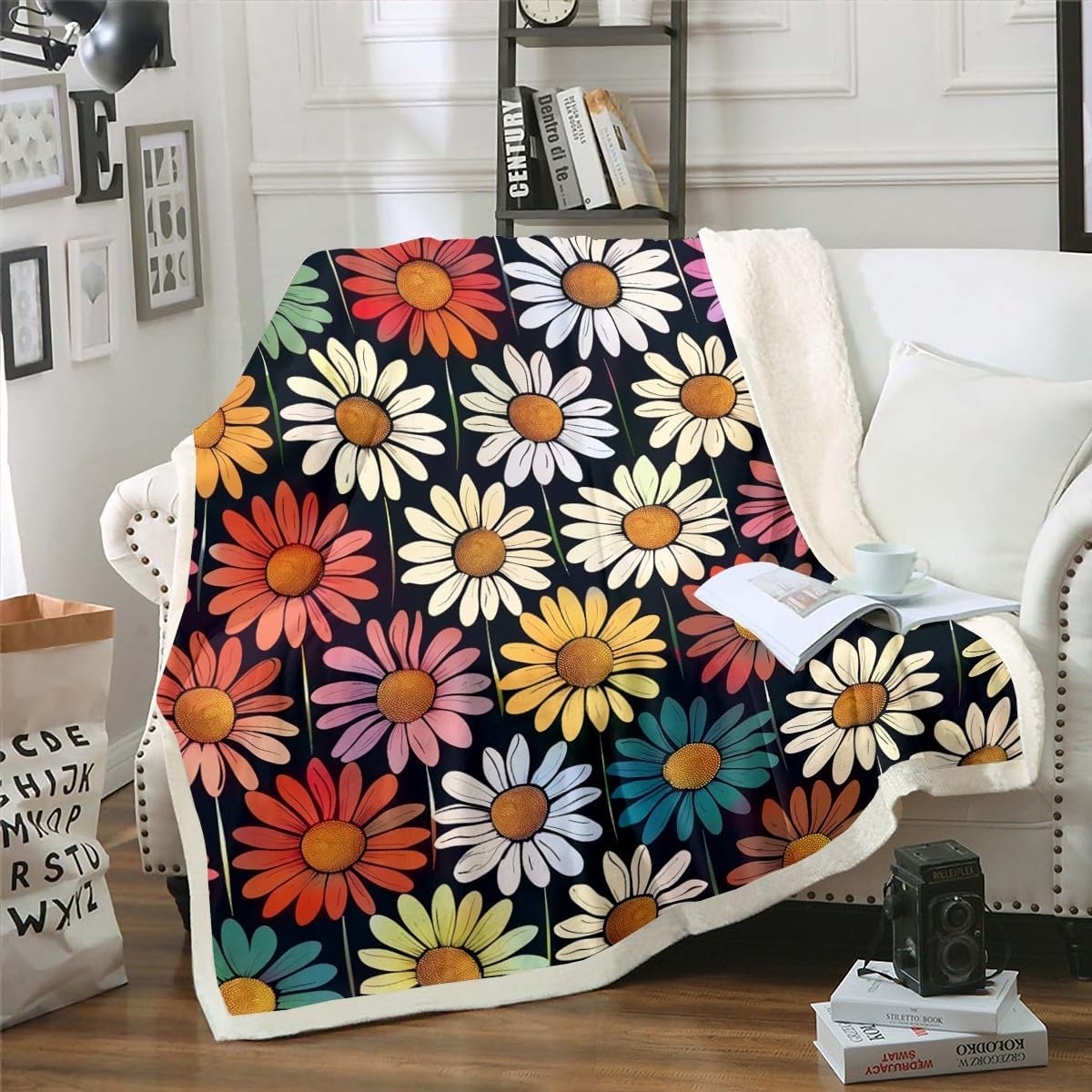 Erosebridal Elephant Throw Blanket Twin 60"X80" Lightning Elephants Fleece Bed Blanket for Kids Boys Teen Men Exotic Wild Animal Sherpa Blanket African Wildlife Flannel Blanket Bedroom Decor