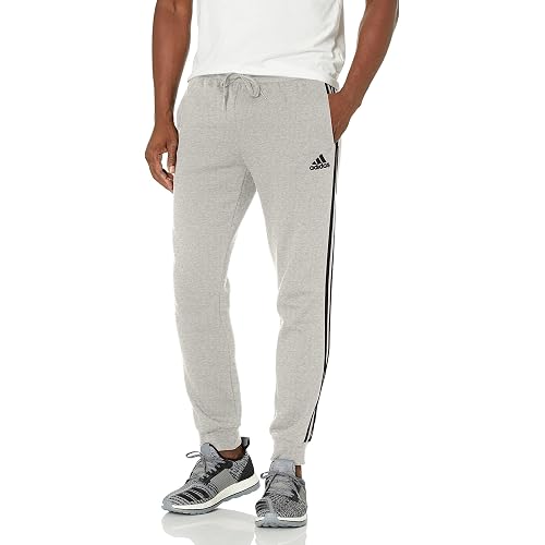 adidas Men's Essentials Fleece Tapered Cuff 3-Stripes Pants
