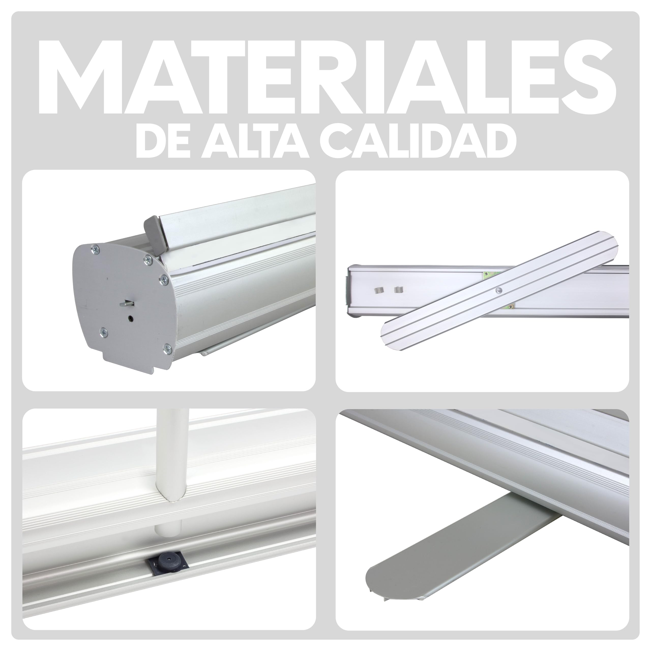 Roll up Personalizado 85x200cm Impresión Incluida en Máxima Calidad | Portátil con Base Estable y Bolsa de Transporte | Display para Ferias, Eventos y Retail
