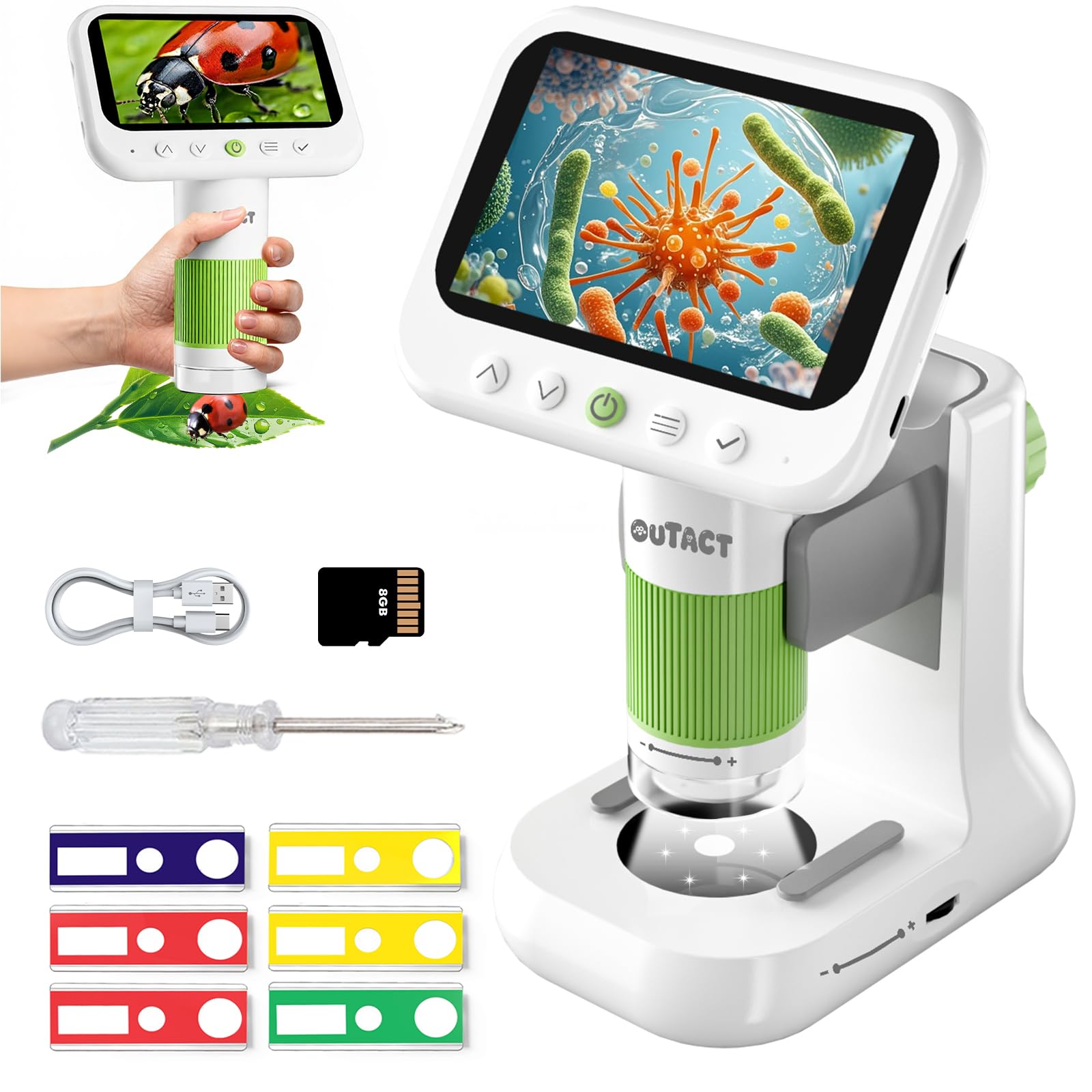 Amazon.co.jp: OUTACT 顕微鏡 小学生 デジタル顕微鏡 4.3インチ 1080p