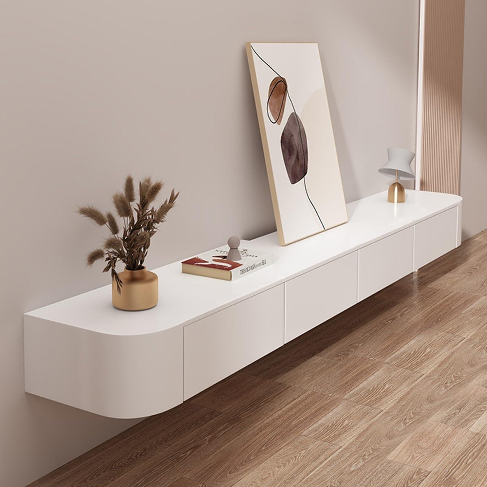 Floating TV Stand, Multicoloured, Wall Mounted TV Cabinet with 