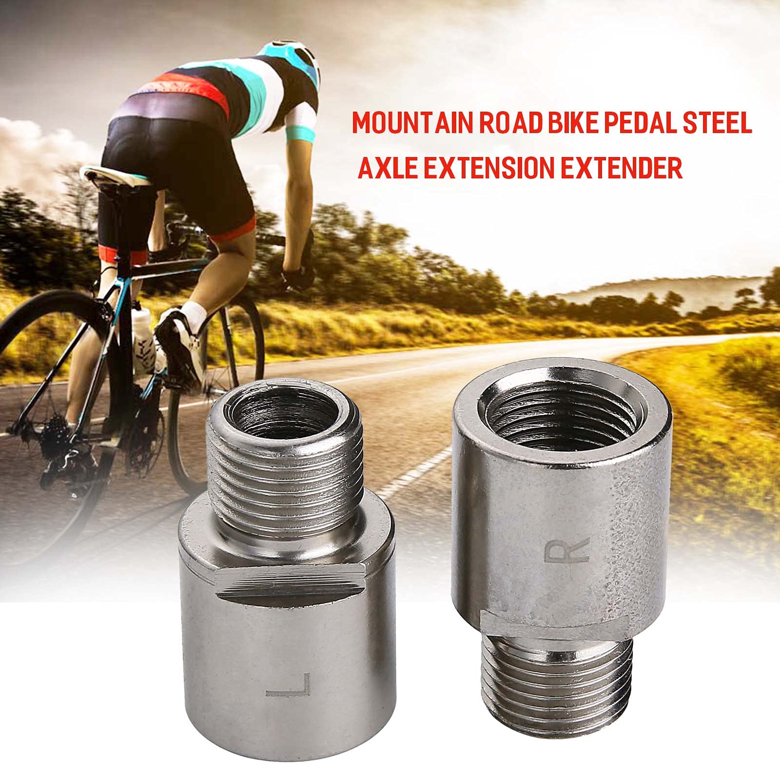 Bike Pedal Extenders 20mm - Chrome-Molybdenum Steel Spacers For 9/16" Threaded Pedals (1 Pair)