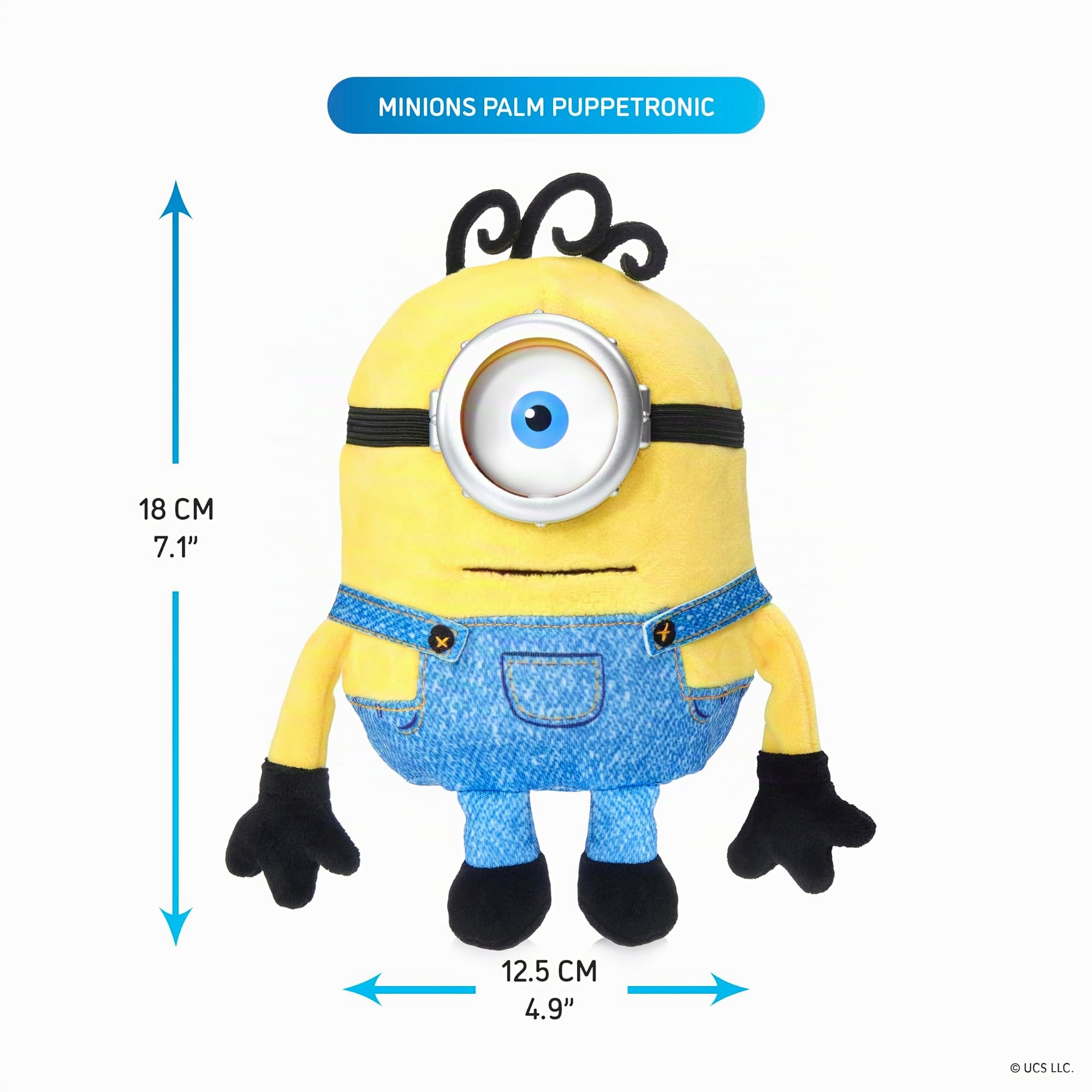 WOW! STUFF Minions Palm Puppetronic - James | 40+ suoni e azioni | Occhio lampeggiante e bocca mobile | Coppie con Minions Henry & Dick Palm Puppetronics | Per fan dai 6 anni in su