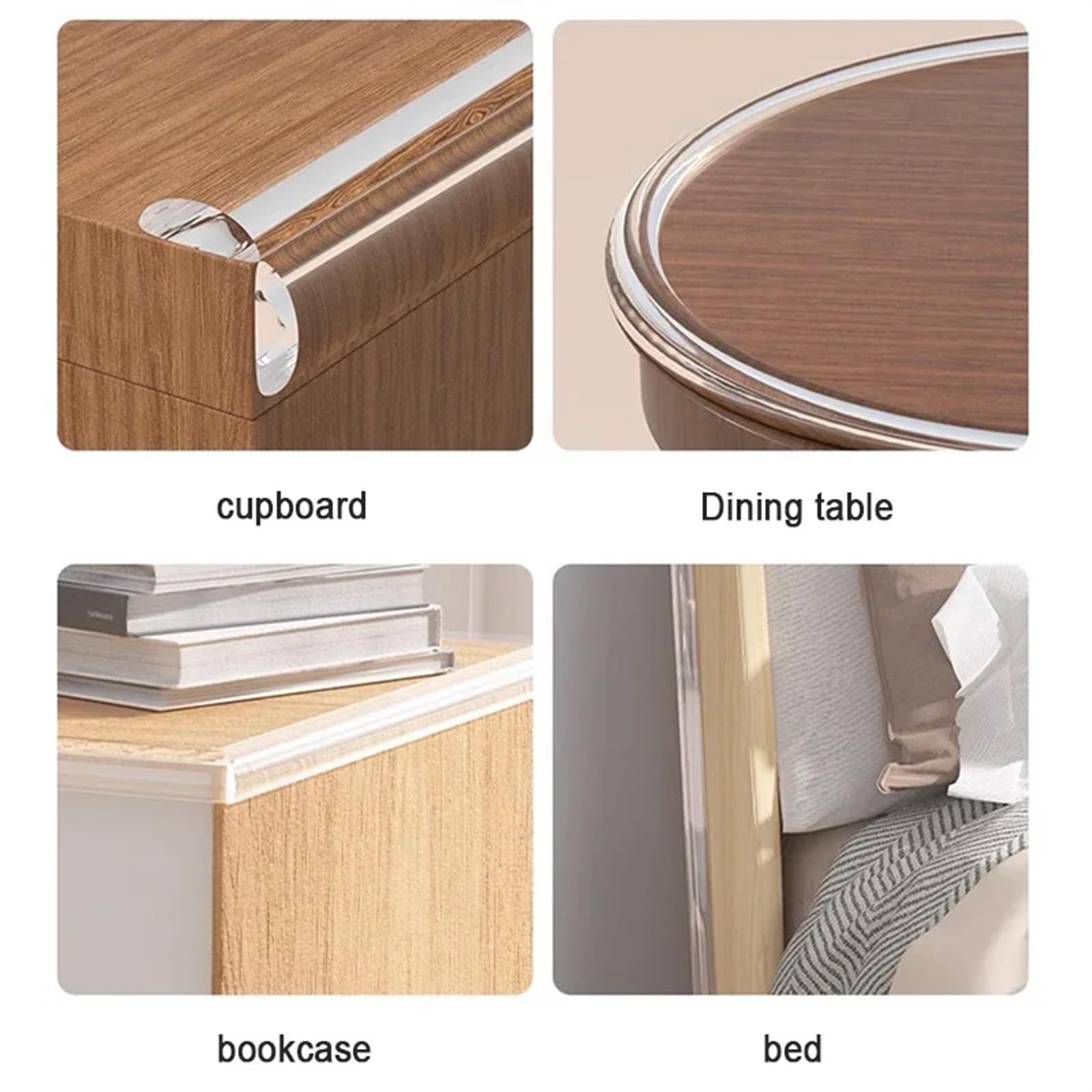 Edge - Protector de mesa para niños, protector de seguridad transparente de PVC, autoadhesivo, antigolpes