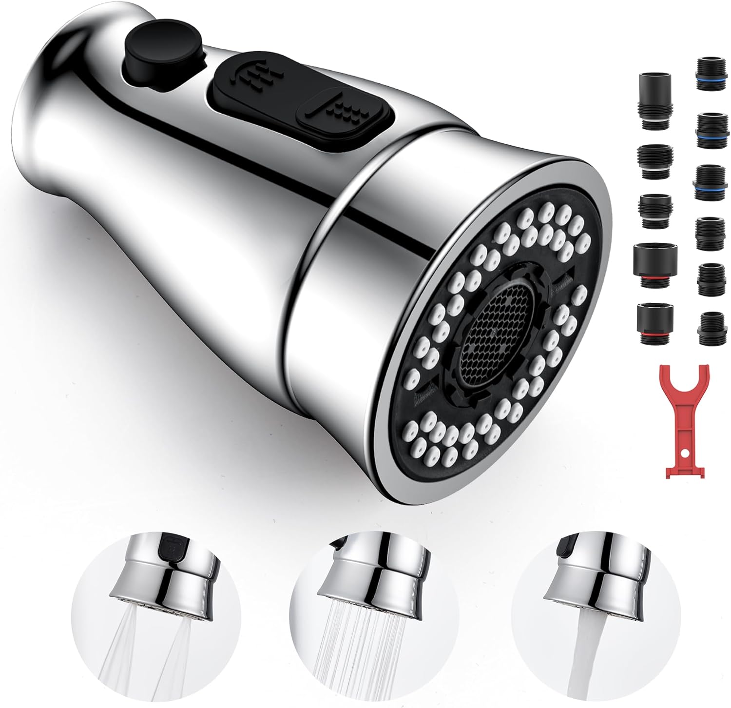 TIORIY Kitchen Sink Faucet Head Replacement Chrome