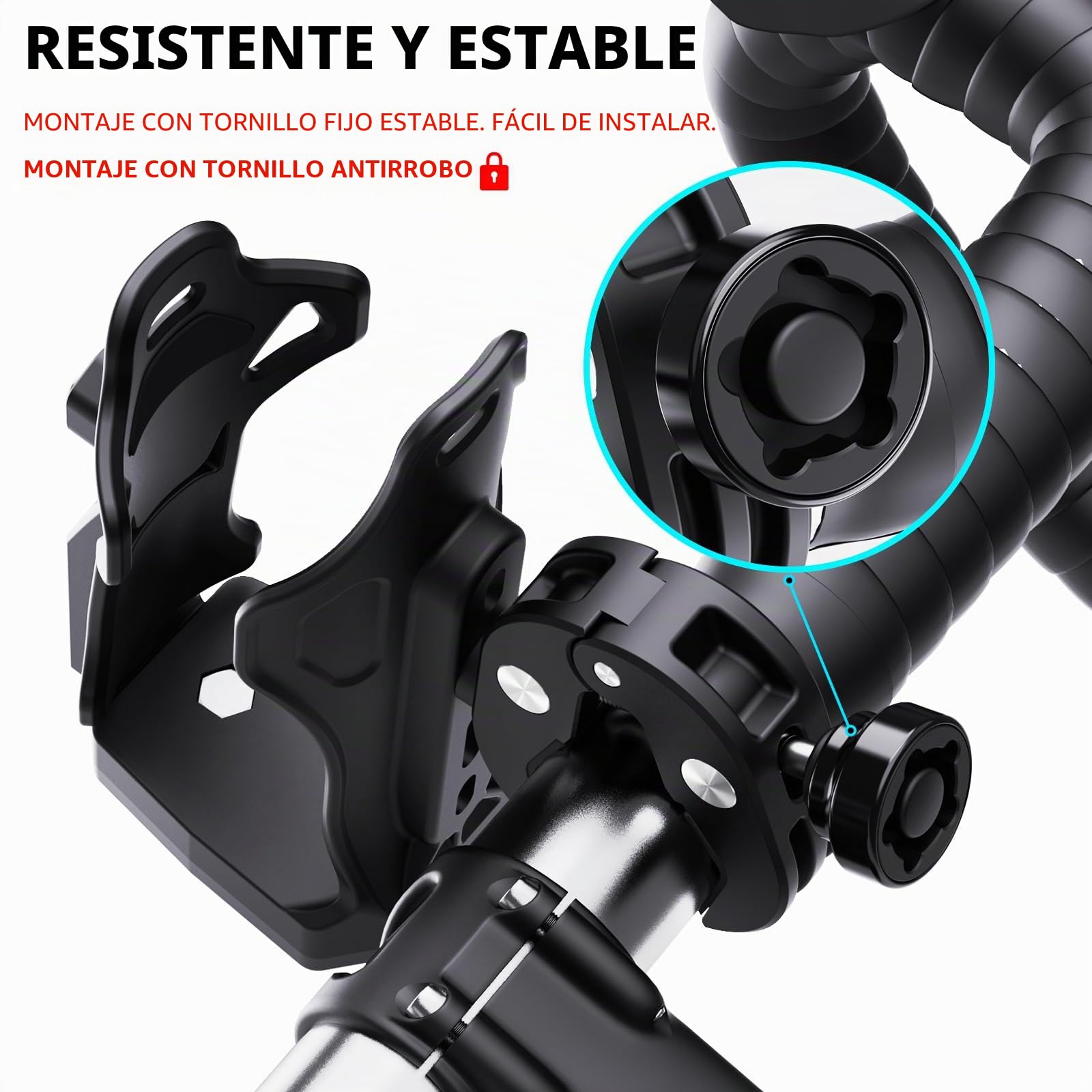 Portavasos de Motocicletas súper Grandes antirrobo, portavasos de Bebidas para Bicicletas mathtoxyz, tamaño Universal de 1,95 a 3,6 Pulgadas, Adecuado para Motocicletas, Bicicletas, carritos