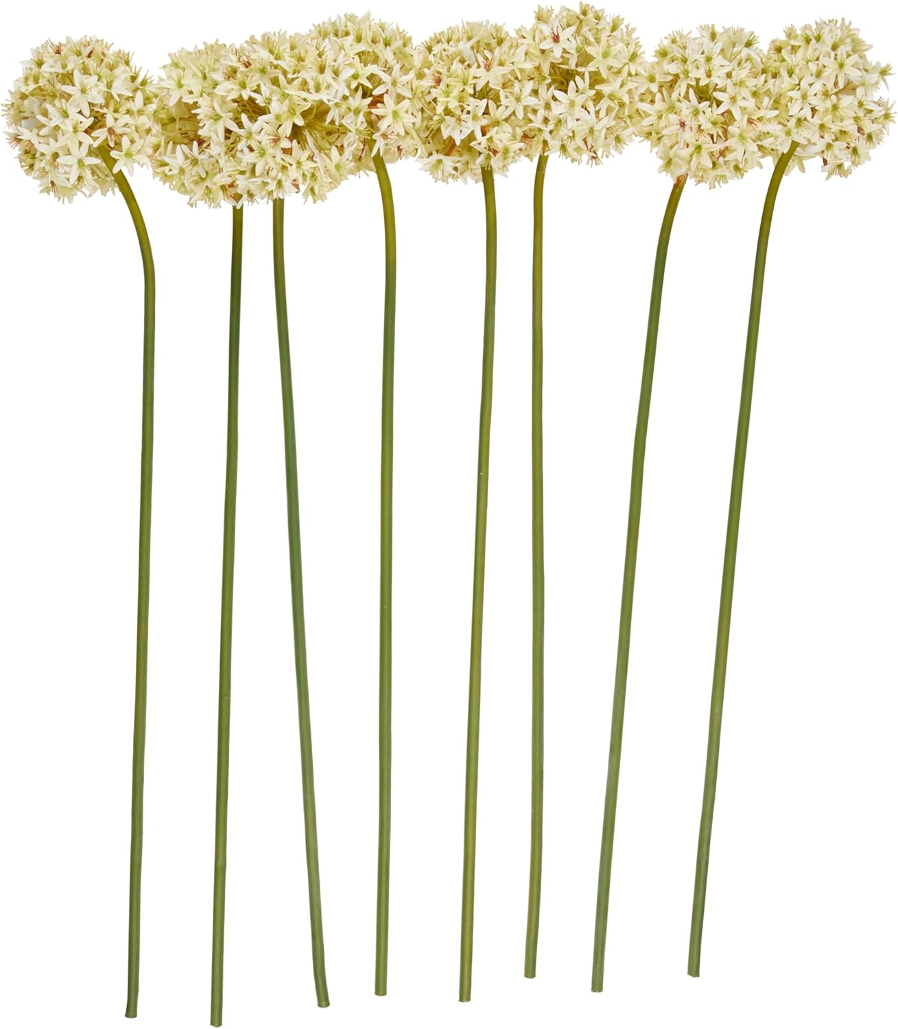 Deco 79 Polyester Allium Artificial Flower Stem Tall, Set of 8 31'H, White