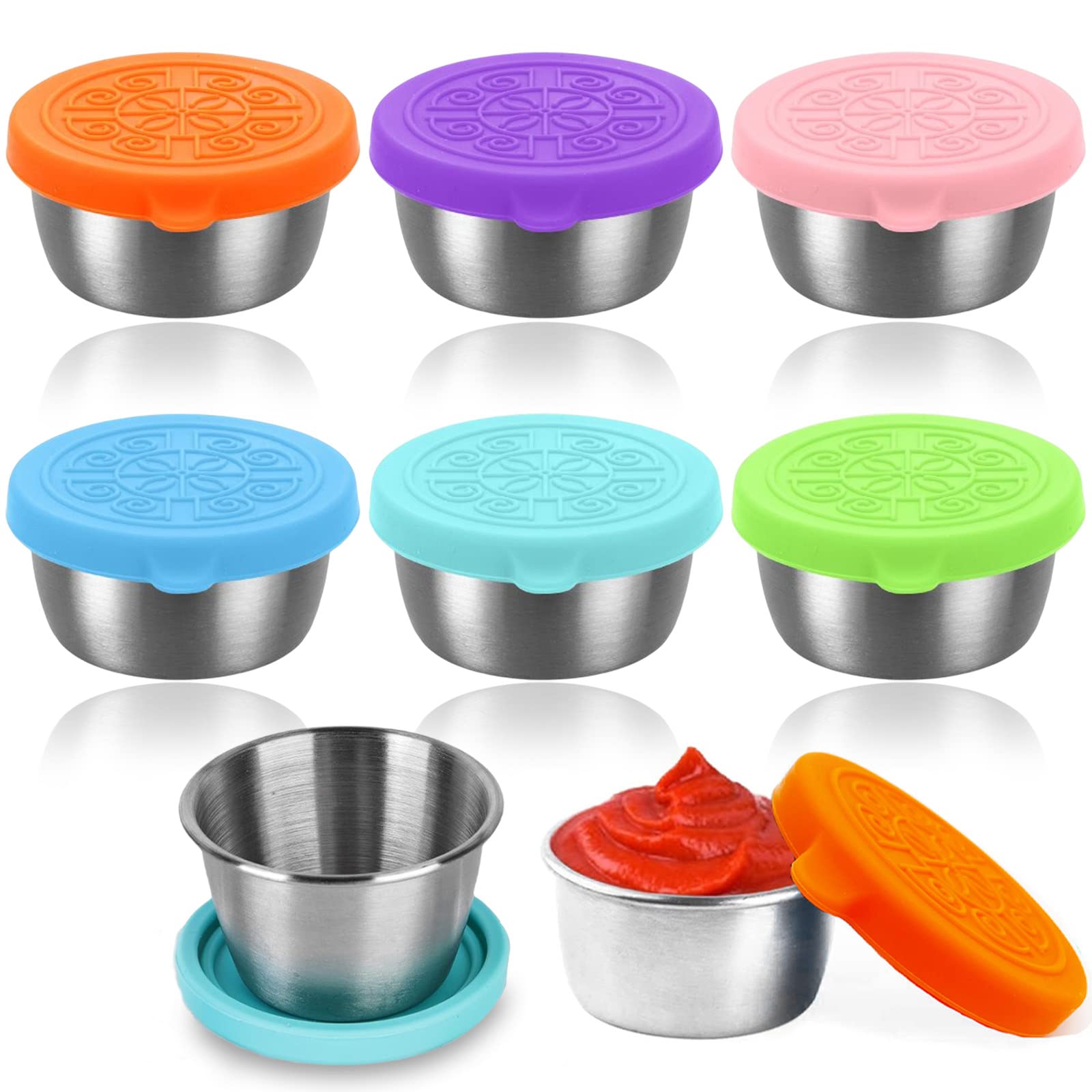 6 Glas Dressing Behälter 80ml | Auslaufsichere Dip Dosen | Mikrowellen & Spülmaschinen Geeignet