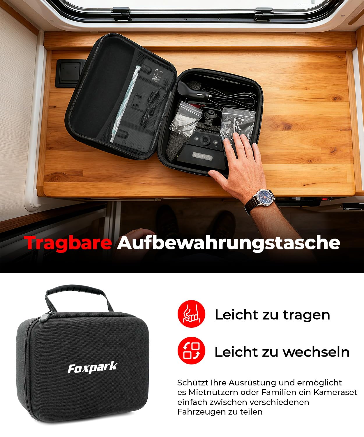 Zwei Solar Rückfahrkamera Kabellose Magnet 7,2 Zoll 1080P Dual Channel Monitor DVR Aufnahme Dual Rückfahrkameras Wohnmobil Camper Anhänger