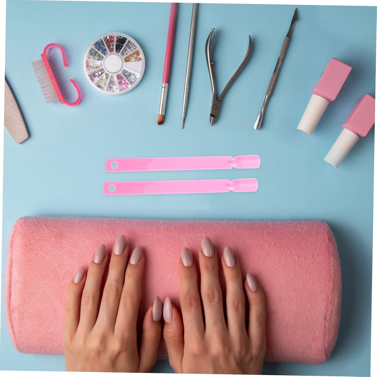CALLARON 150pcs Nail Polish Practice Boards Nail Art Display Sticks Ring Salon Supplies