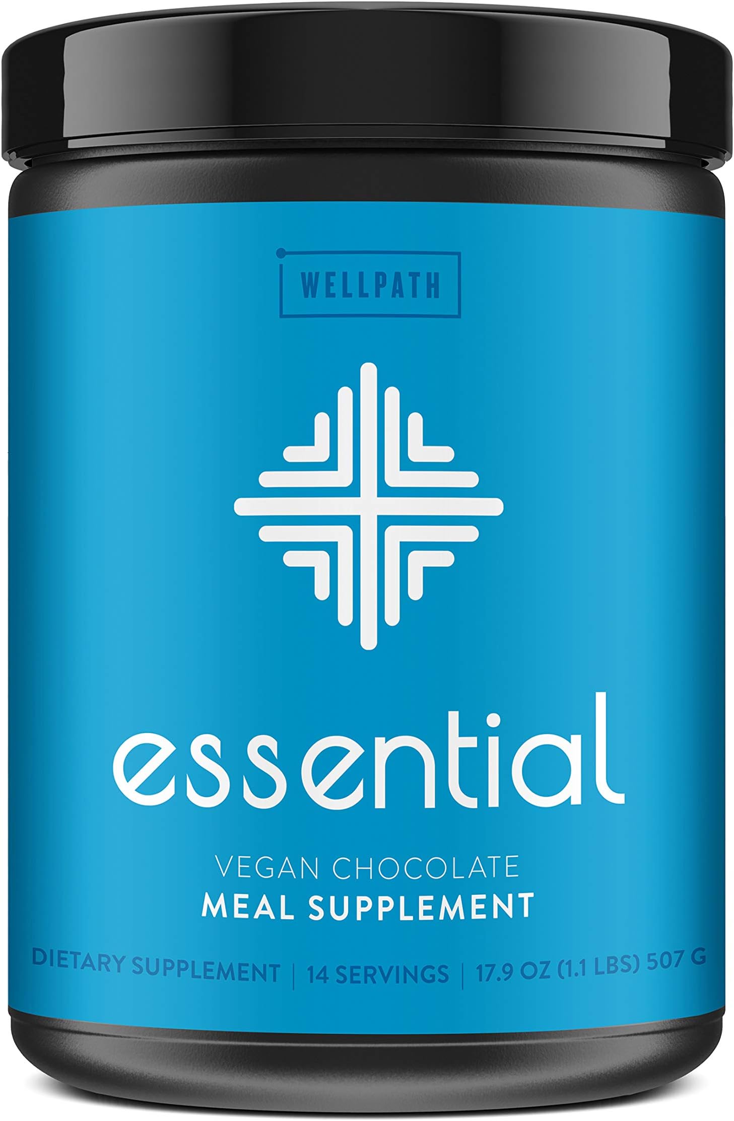 Essential Vegan Meal Replacement Shake - Plant-Based Meal Shake with 60+ Superfoods and Nutrients- 19 g Vegan Protein Powder - 14 Meal Servings - Delicious Chocolate Flavor