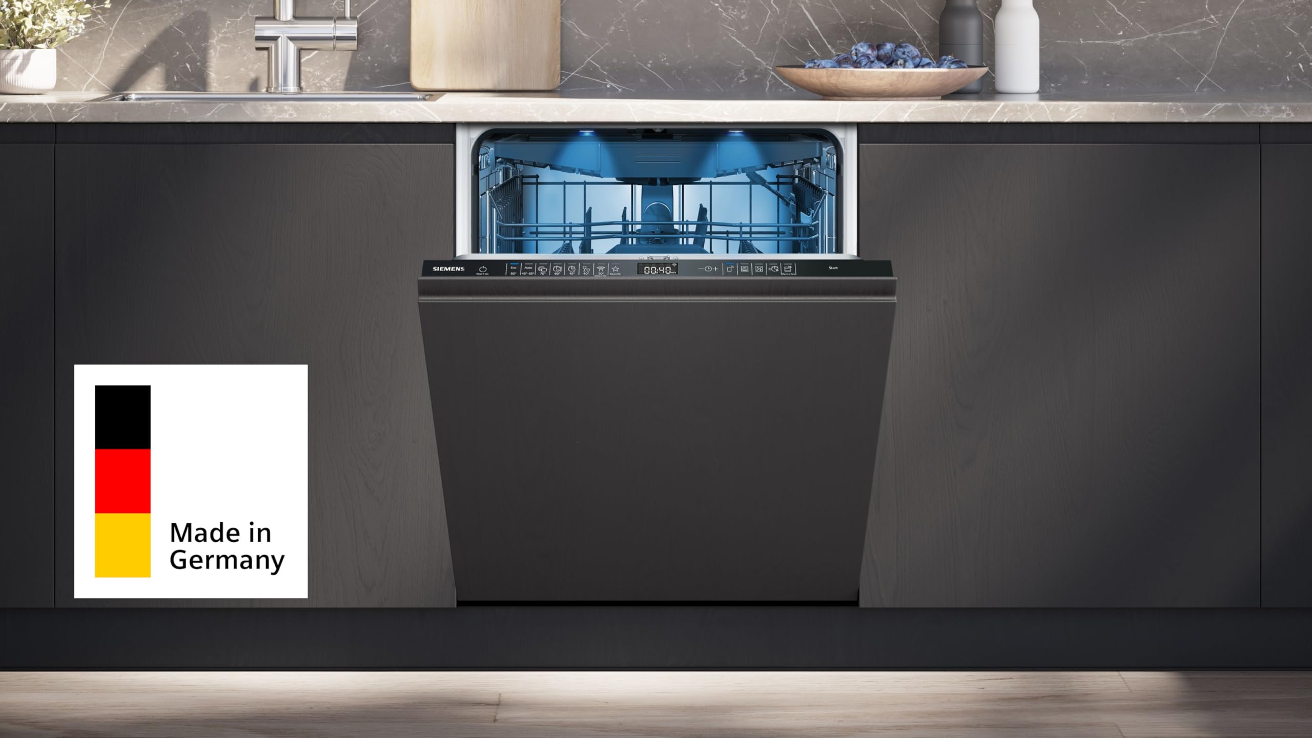 Siemens iQ500 SX65EX12CE Vollintegrierte Spülmaschine 60 cm XXL Extra leise varioSpeed Auto Türöffnung