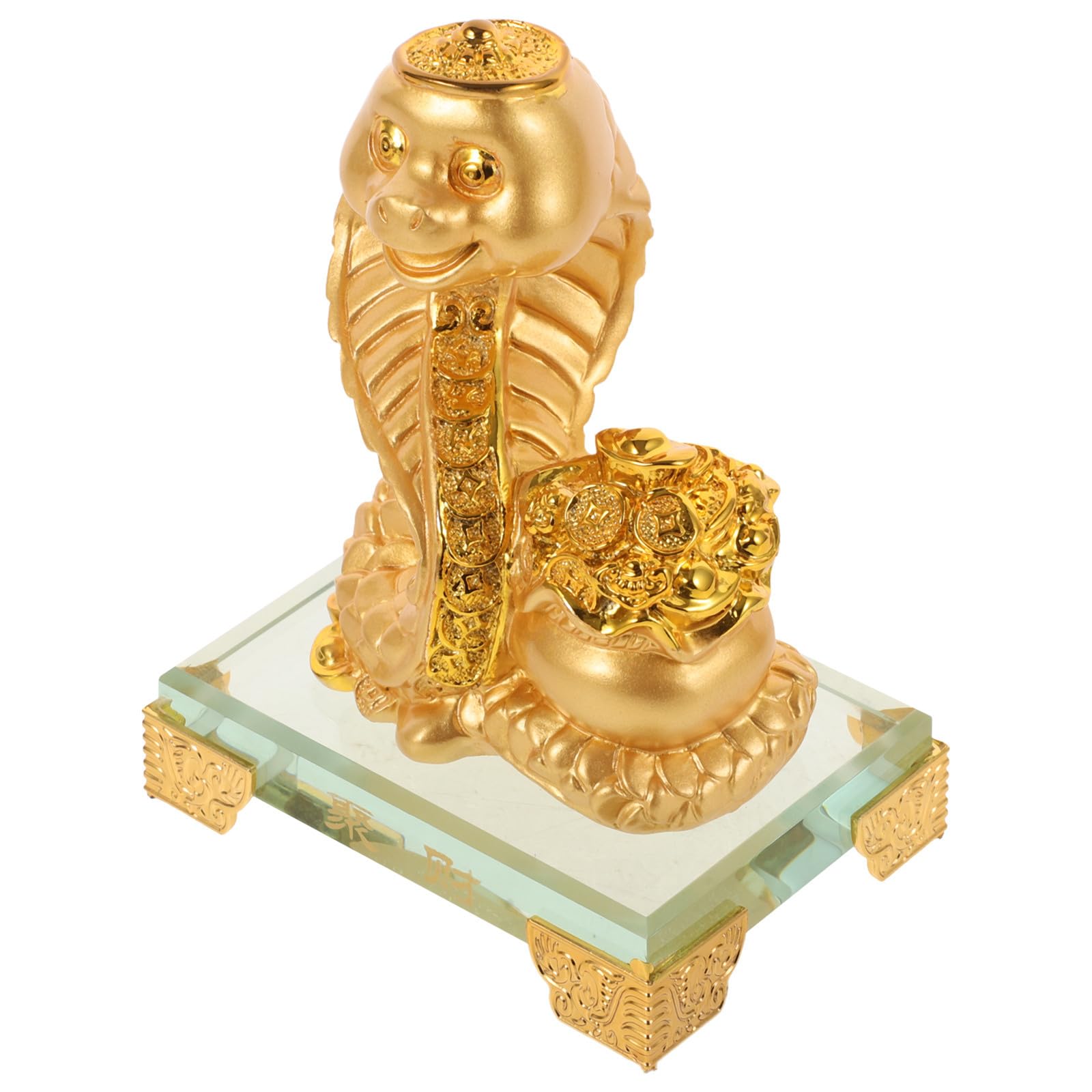 Figurine Serpent en Alliage et Cristal Doré UKCOCO pour Décoration de Bureau