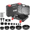 KATA Hole Saw Kit, 25PCS Hole Saw Set with 3/4-6(19-152mm) Multi-Size Saw Blades, Precision Hole Saw Drill Bit Kit with Mandrels & Solid Storage Case Cutting for Drywall, Soft Wood, PVC, Plastic