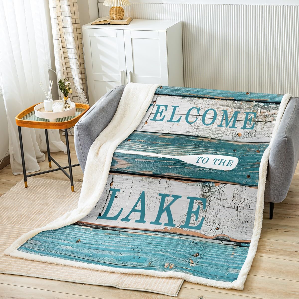 Couverture polaire douce thème lac pour une décoration de chambre d'adolescent soignée et chaleureuse
