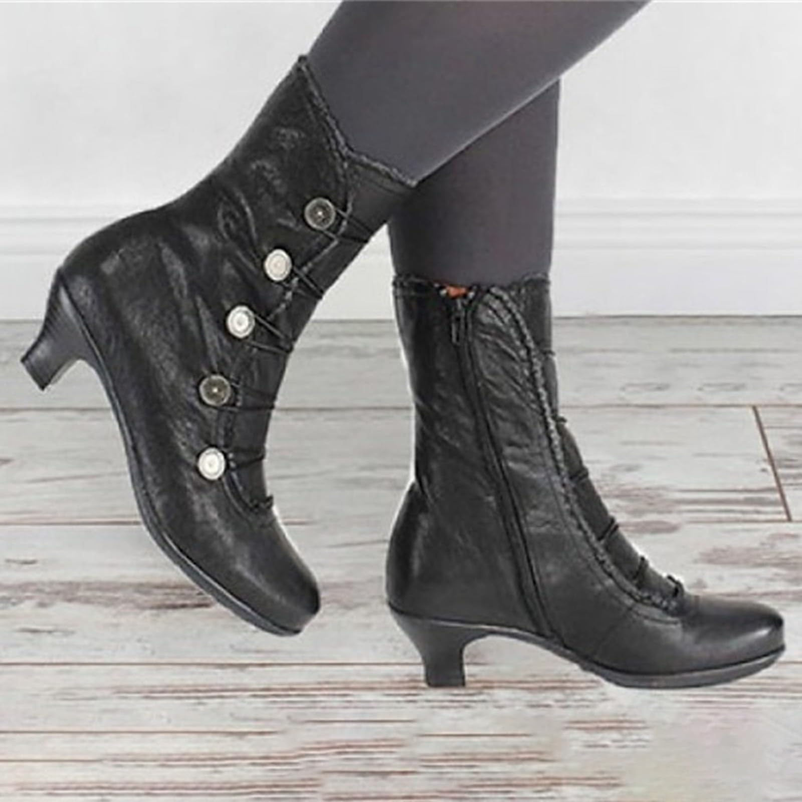 Damskie buty zimowe ze średnią łydką, eleganckie, z antypoślizgową podeszwą, ciepłą wyściółką wewnętrzną, na zimne dni