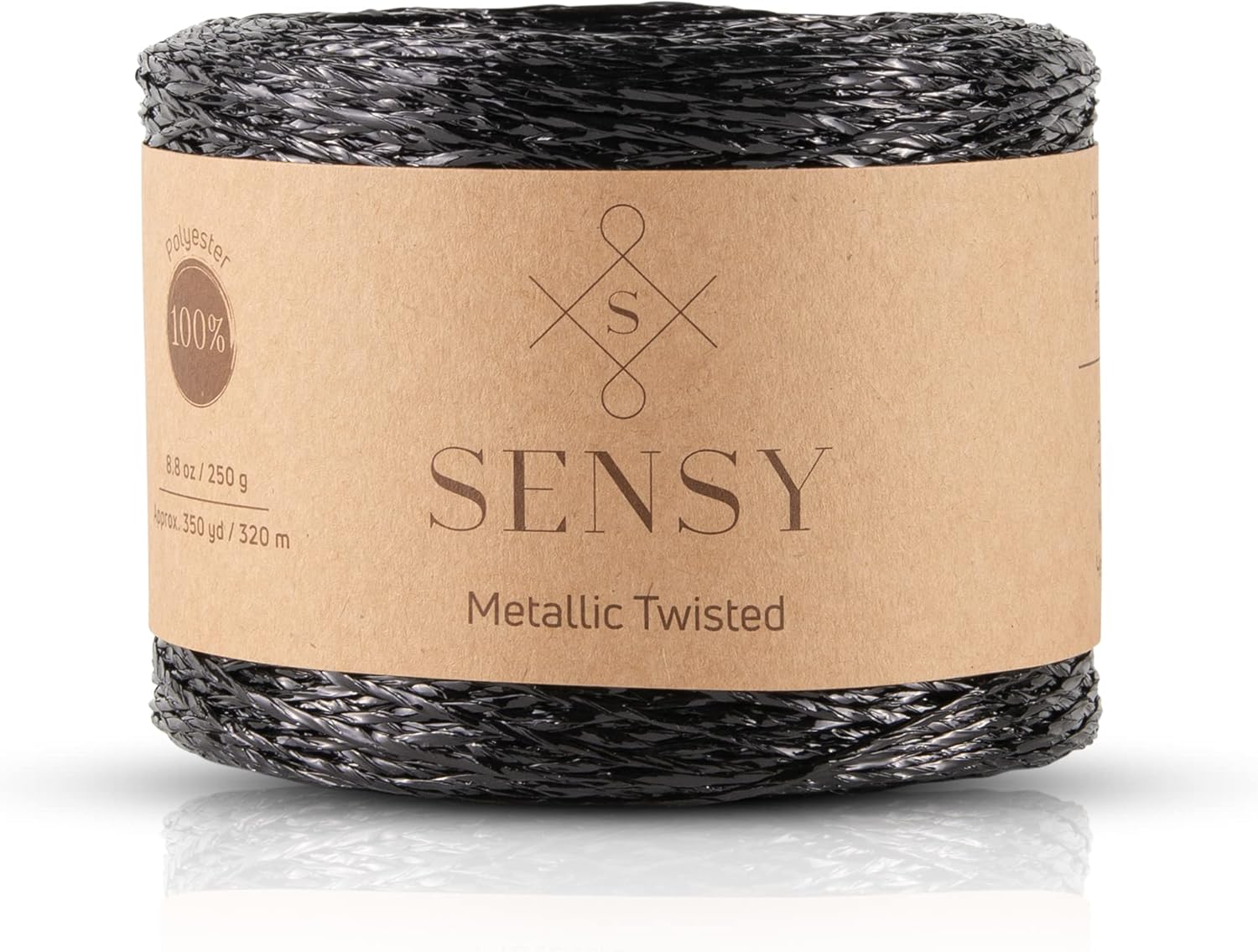 Sensy Premium 350 Yards Metallic Twisted Twine Cord (Black