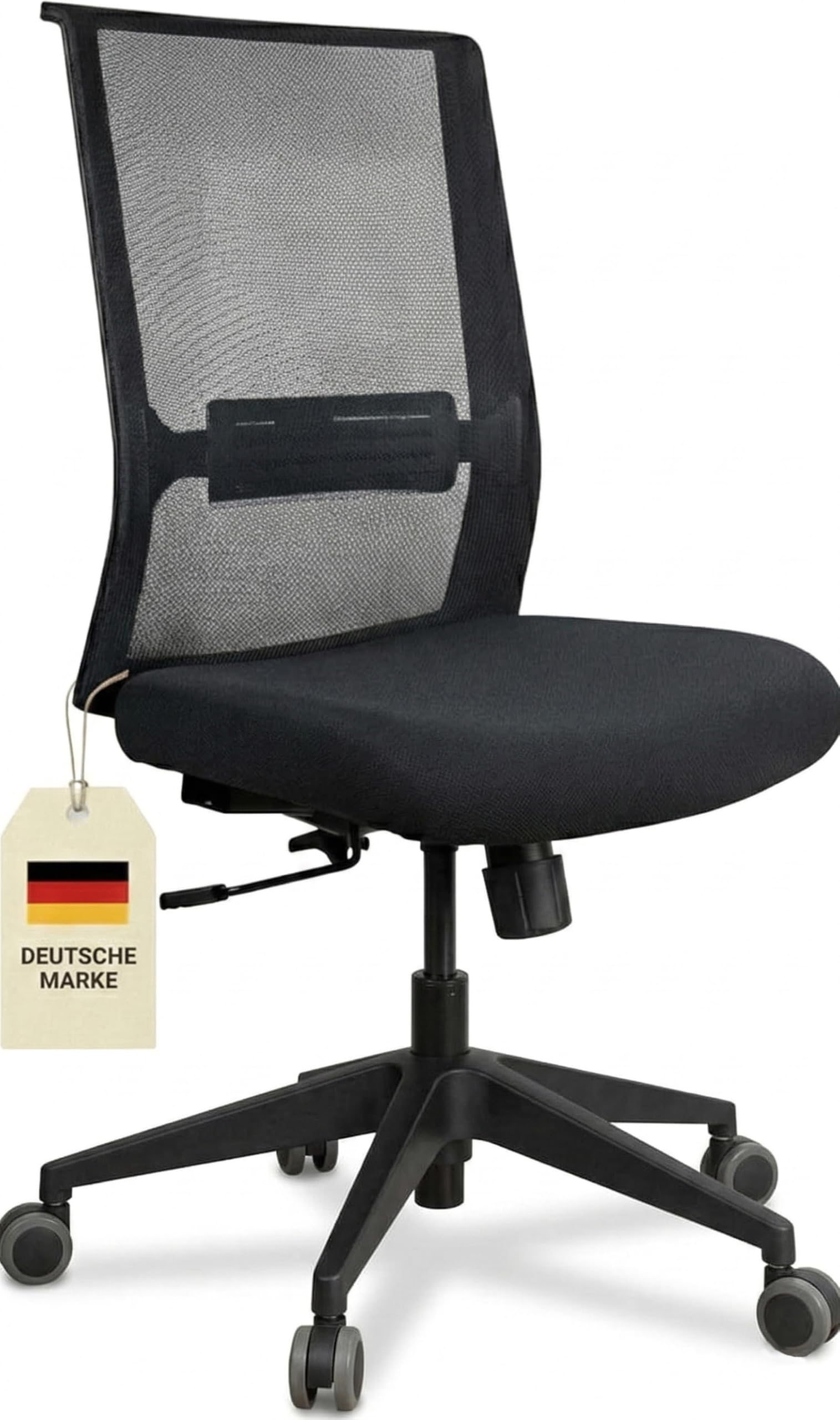 Start, Bürostuhl, für Home-Office & Unternehmen, mit vielen ergonomischen Funktionen, ergonomisch & kompakt, sehr einfache Bedienung, ohne Armlehnen, mit bis zu 125kg belastbar