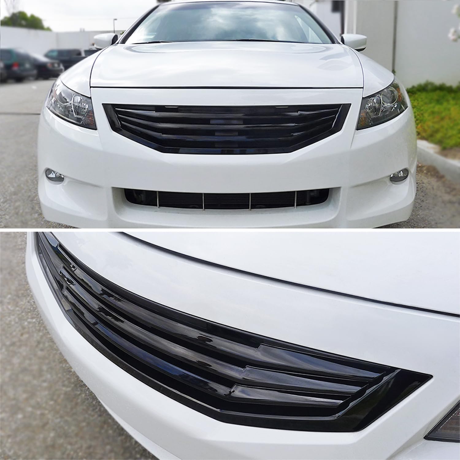 Spec-D Tuning JDM style Front Bumper Hood Grille Compatible with 2008-2010 Honda Accord 2Dr Coupe