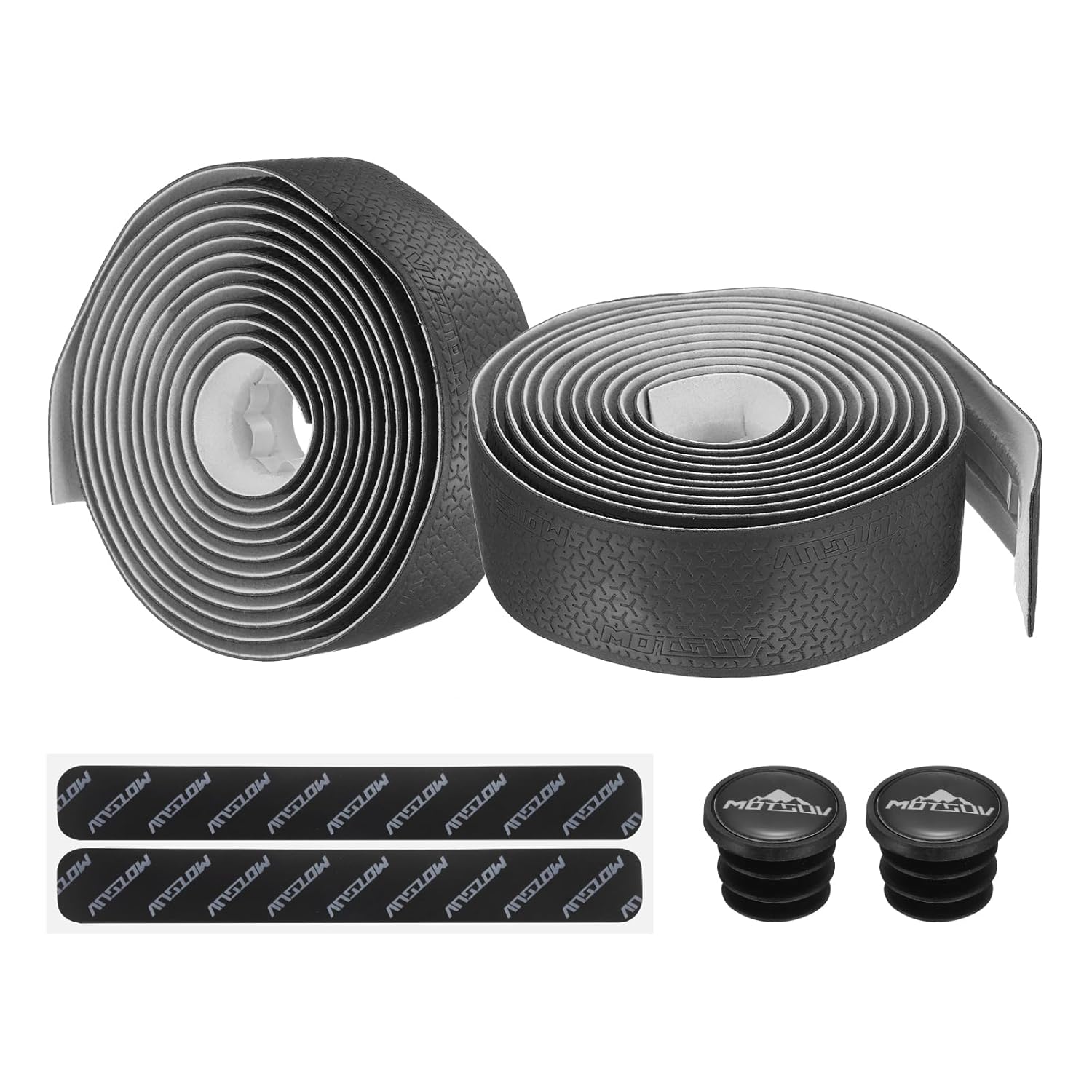 PATIKIL PU EVA Bike Handlebar Tape, 1 Pair Bicycle Bar Tape Ergonomic Comfort One Size with End Plugs & Adhesive Backs for Road Cycling Folding, Black