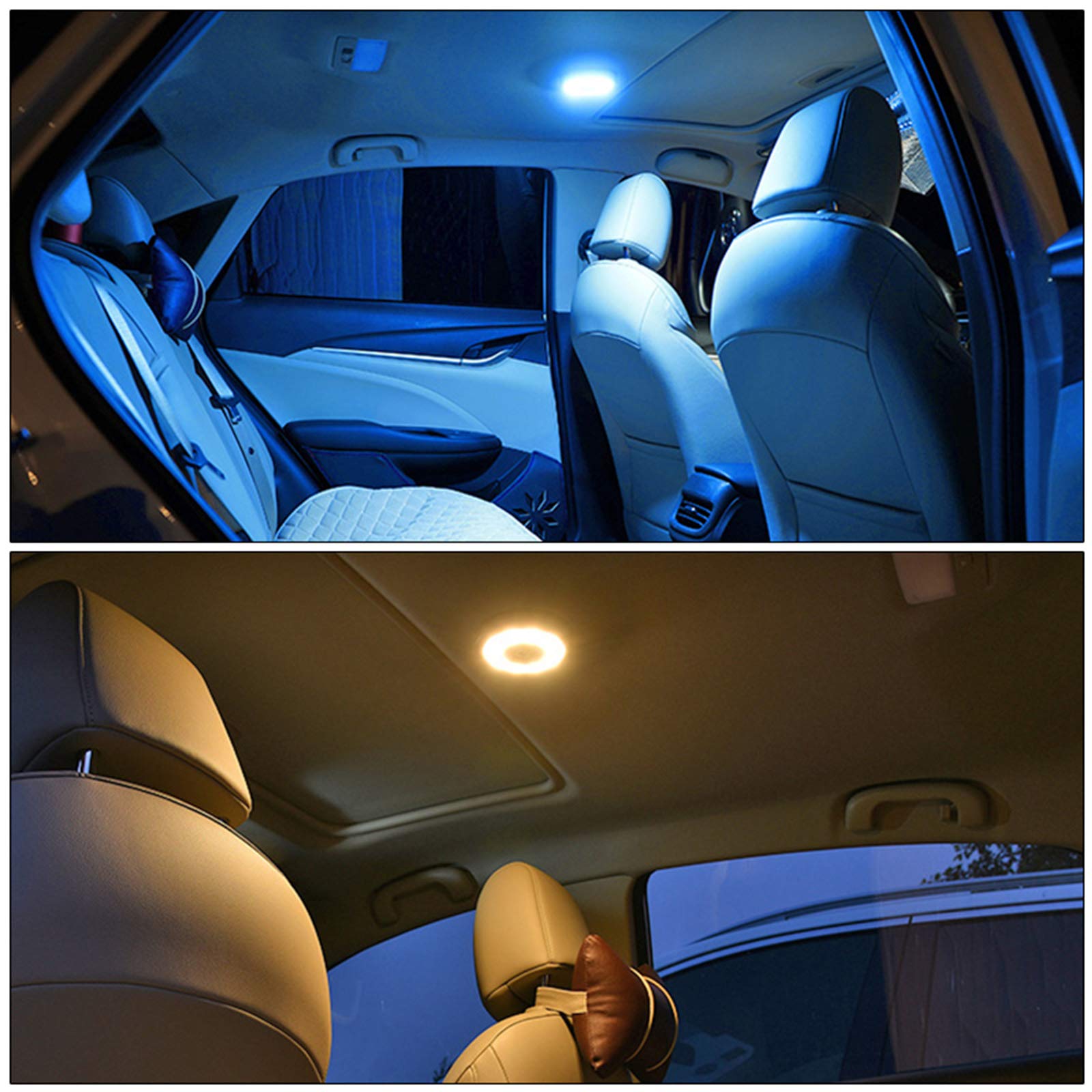 ConBlom Plafoniera da Soffitto per Auto, Luci Interne per Auto a LED Ricaricabili Applique da Parete Senza Fili per Armadietto da Camera da Letto per Camion Camper (3 Colori Chiari)