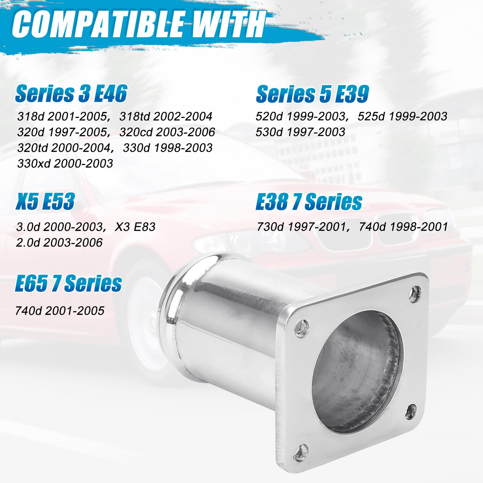 Valvola EGR, Kit di Rimozione Valvola EGR per E46 E39 X5 E53 X3 E83 E38 E65 M47 M57 M67