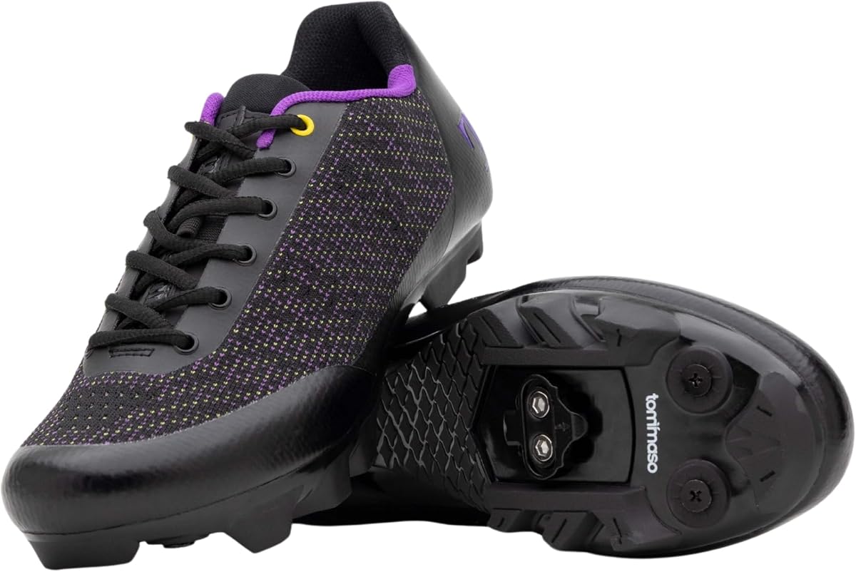Tommaso Zapatillas de ciclismo SPD para mujer - Para ciclismo de montaña y comodidad para caminar al aire libre - Compatibles con tacos SPD - Tacos preinstalados incluidos