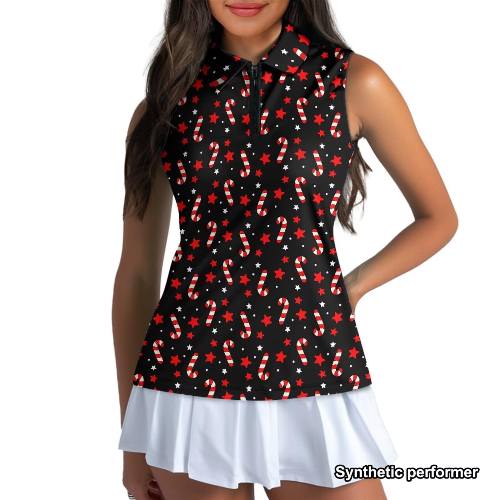 POLERO Chemises de golf sans manches pour femme avec col en V et col en V - Chemise athlétique décontractée