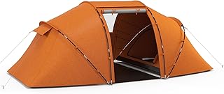 Outsunny Tunnelzelt für 4-6 Personen, Campingzelt mit Tür, Bodenplane, 2000mm wasserdicht Familienzelt, Gruppenzelt für Camping Reise Trekking Garten