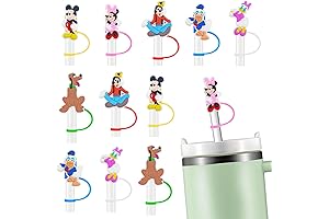 12PCS 0.4Inch Silicone Straw Cover (Mouse) Emoticon Theme For 30&40 Oz Straw Topper