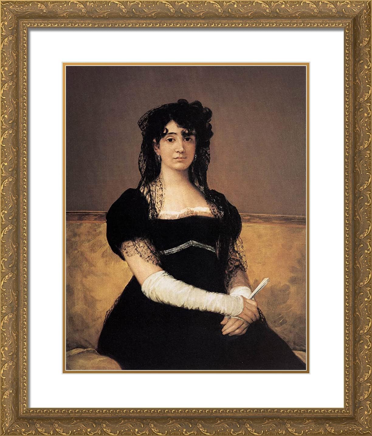 ArtDirect Goya, Francisco 20x23 Gold Ornate Framed Art Print with Double Matting Titled: Antonia Zarate ll
