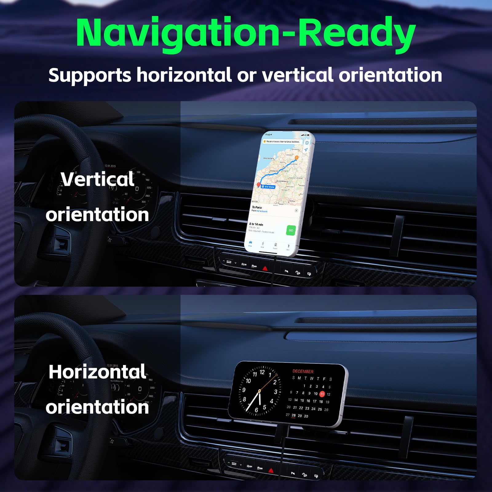 Support Telephone Voiture Induction-【15W Pro & Super Aimants】 Chargeur Mogsafe Voiture sans Fil, Chargeur Induction Voiture Magnetique pour iPhone 17/16/15/14/13/12 Air Pro Max - 5