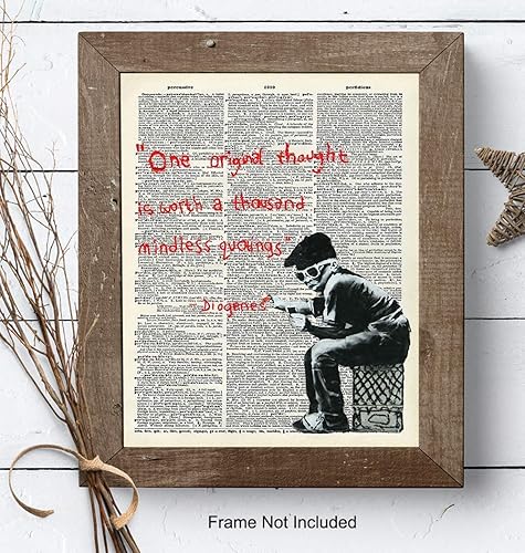 Miniatura 7 de Banksy - Póster de arte motivacional de diccionario inspirador, arte de pared de graffiti reciclado, decoración elegante para el hogar, dormitorio,