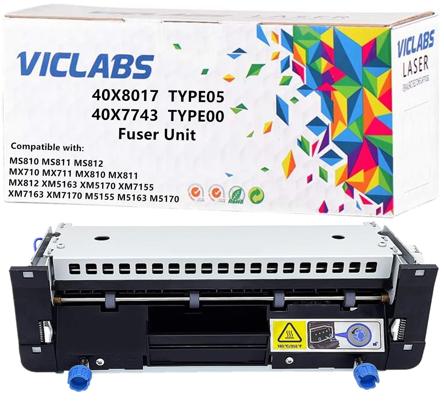 VICLABS 40X7743 40X8017 fuser unit Replacement for Lexmark 40X7743 fuser unit for use in Lexmark MS810 MS811 MS812 MX710 MX711 MX810 MX811 MX812 XM5163 XM7170 M5155 M5163 M5170 Printers,110V (1- Pack)