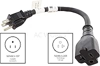 Vista 2 de AC WORKS - Adaptador de hoja en T de 15 a 20Amp y 125 voltios (1PK-flexible)