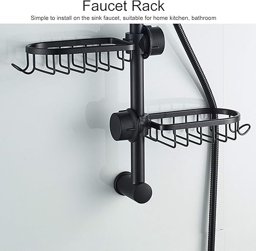 Miniatura 2 de UPQRSG Faucet Rack, Aluminum Alloy Plastic Stable Firm Durable Sink Sponge Holder, Hollow Drain Design Strong Bearing Capacity Sponge Holder, for