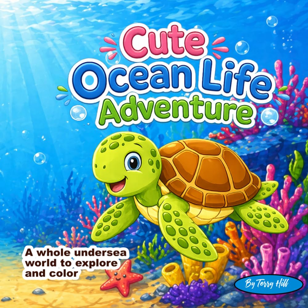 Cute Ocean Life Adventure: Coloring Book for Kids
