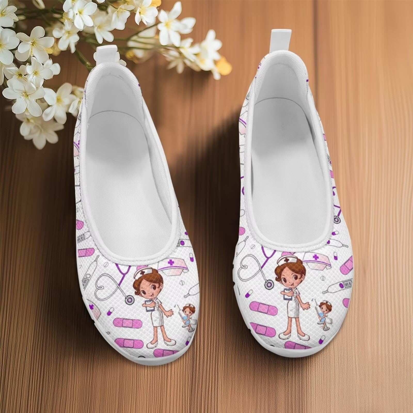 chaqlin Zapatos para caminar para mujer, bonitos zapatos planos para correr, enfermera, trabajo, fitness, tenis