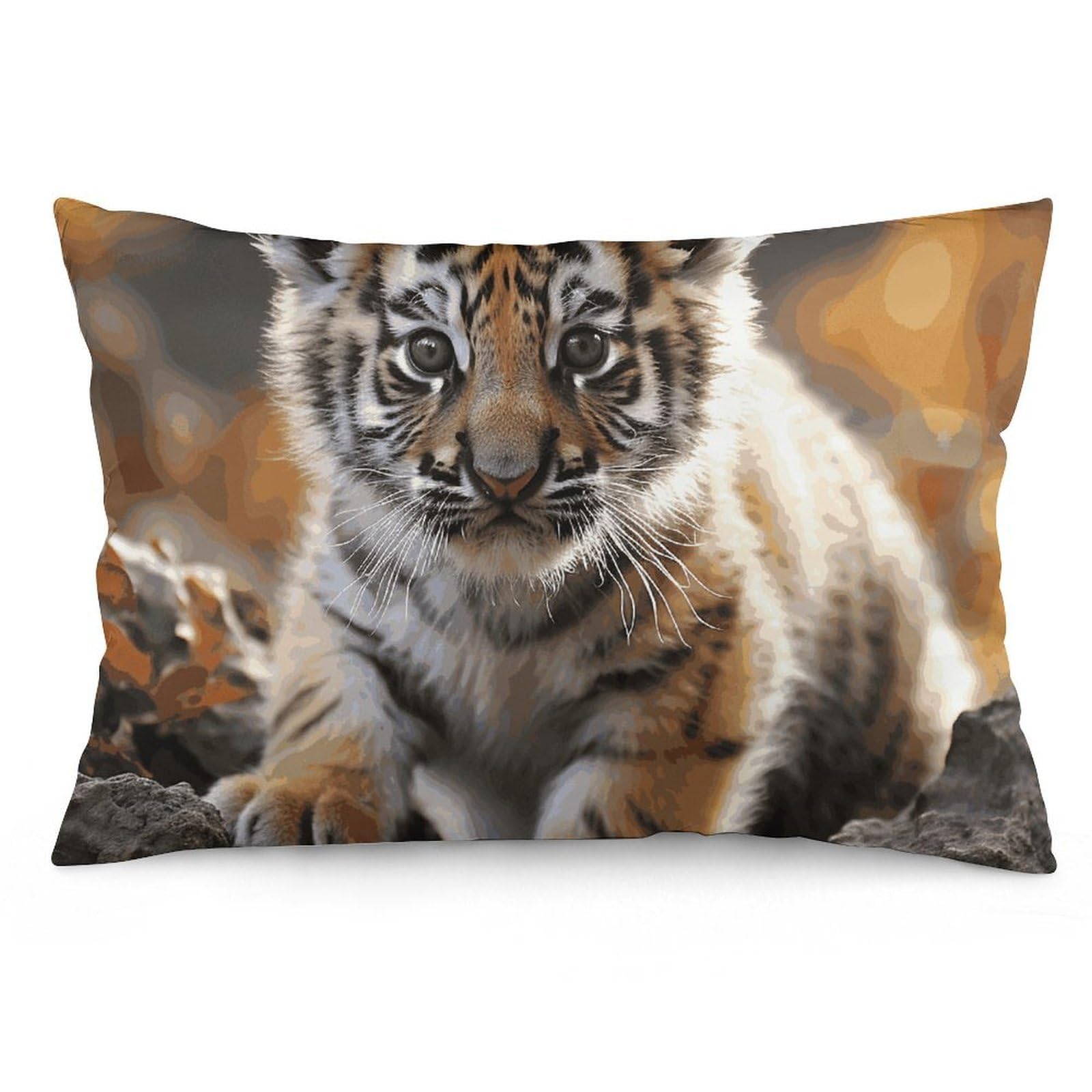NTVOWPZO 2 Pack Decoration Throw Pillow Covers 12 "x20 Pillowcases Covers Cute Tiger Pillowcases Modern Farmhouse Home Decor Sofa Cushions Covers for Couch Bed Living Room