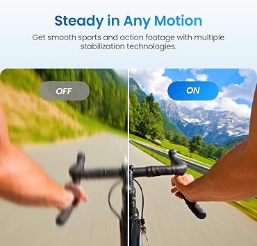 Action Camera, 1/1.3 Sensor & 4K Cinematic Video, Hyper Stabilization, Waterproof Camera to 52 Ft, 3-Hour Battery, Universal Quick Mount, Vlogging Camera for Adventure Photography