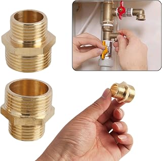 Set de 2 Piezas de Boquillas Reductoras de Latón, Conectores Machón Reducido 3/4"" a 1/2"", Adaptadores de Rosca para Tuberías de Agua, Alta Durabilidad y Resistencia, para Plomería (20 x 25 mm)