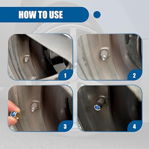 Miniatura 4 de fasebeek 4 tapones para válvulas de neumáticos de automóvil, cubiertas a prueba de polvo de cráneo, decoración de vehículo de 0.31 pulgadas,