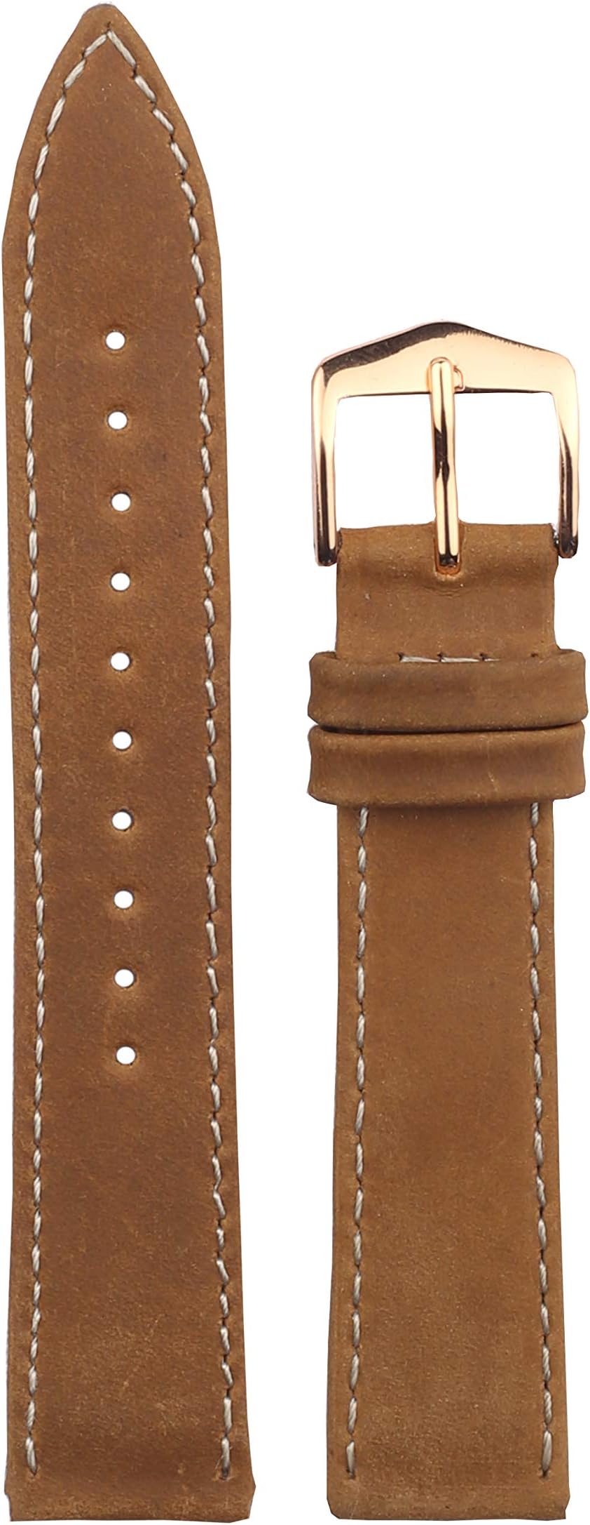 EXOR ELSA S BROWN Colour leather watch strap 18MM With FLAT finish of Genuine watch Leather strap/band for men and women