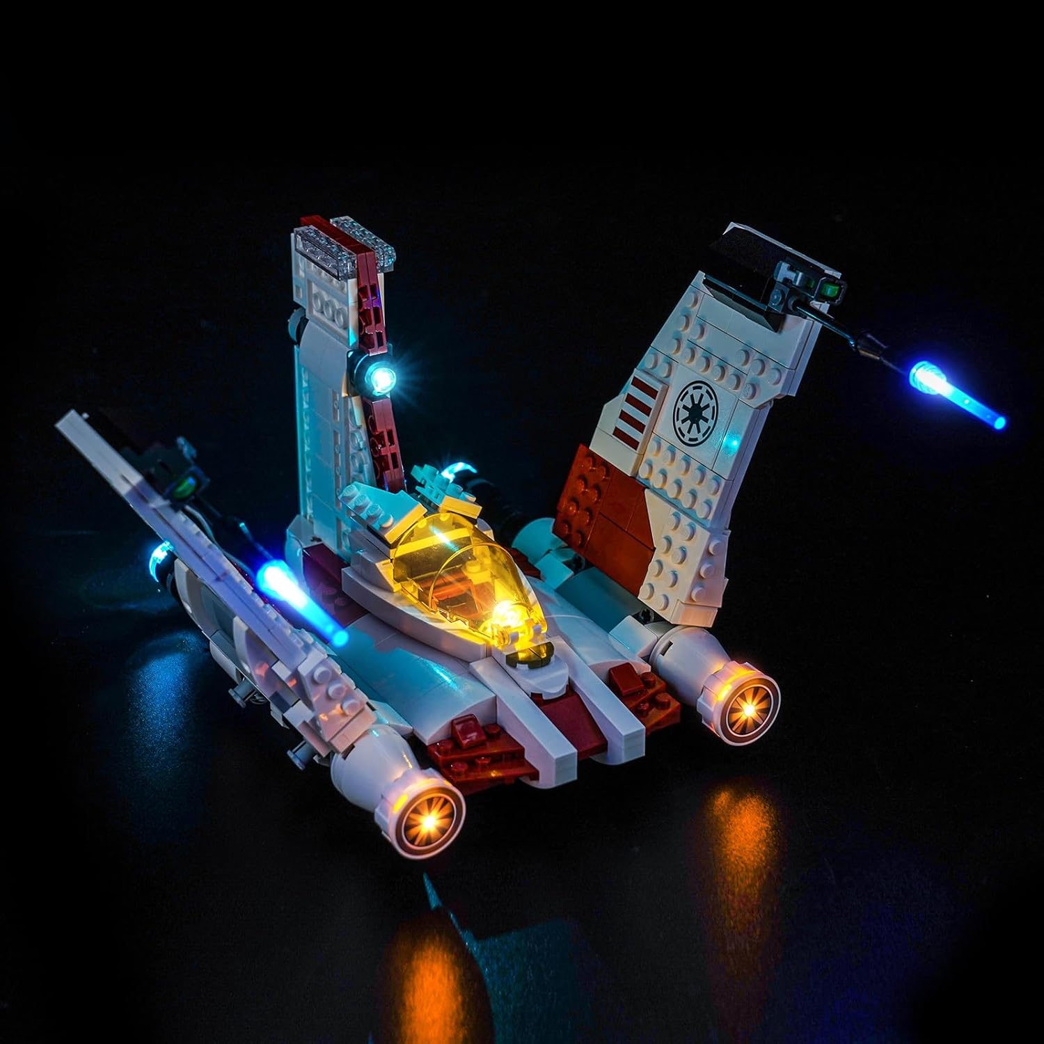 Upgraded Led Light Kit Compatible with Lego Star Wars V-19 Torrent Starfighter Building Set, RC Version Compatible with Lego 75432 (Model Not Included)