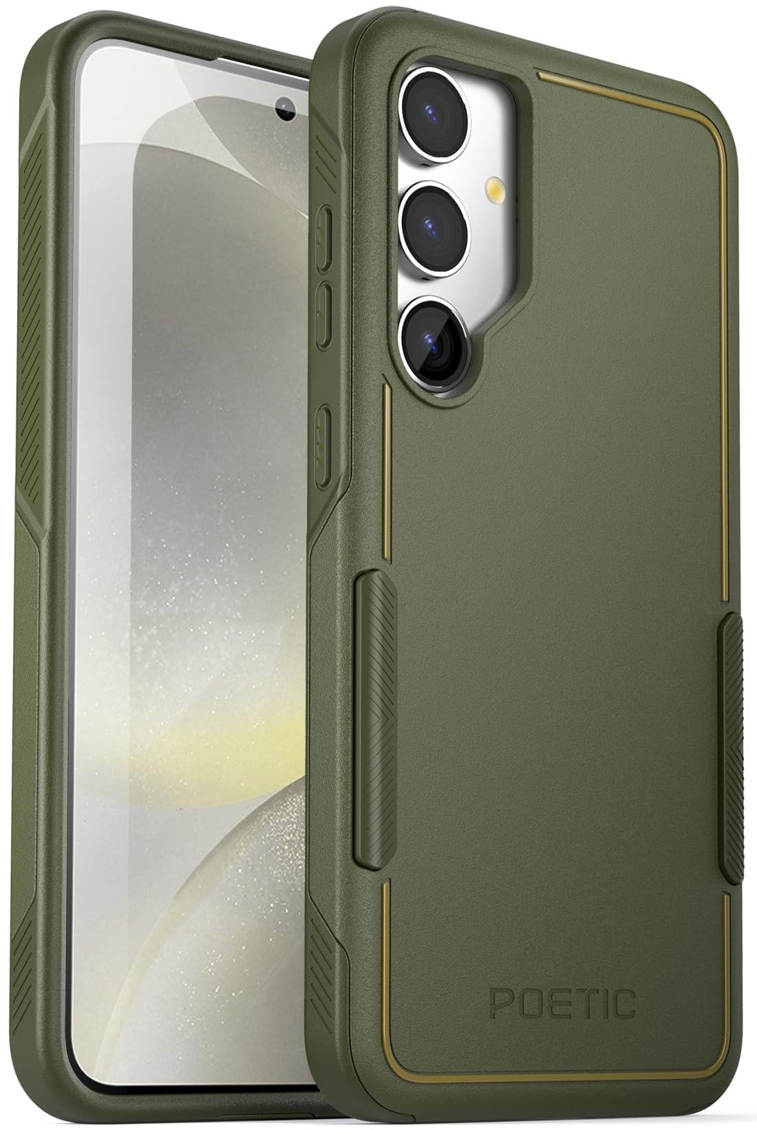 Coque fine Galaxy S24 robuste double couche premium vert