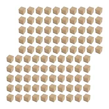 貴重な無垢材のキューブ積み木 125ピース(2.5cm角)木箱付き 貴重