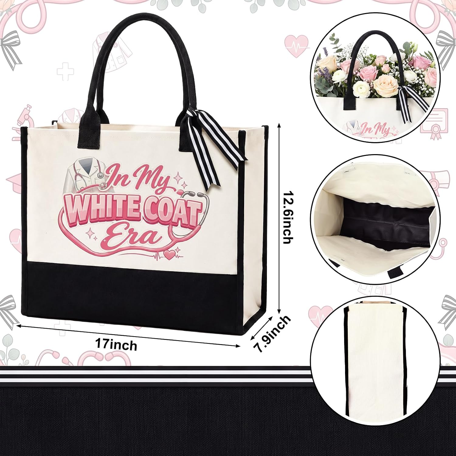 Tudomro White Coat Ceremony Gifts Tote Bag for Doctor