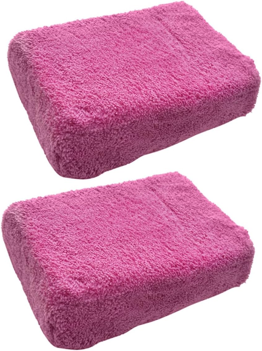 2Pcs Car Wash Sponge Thick Absorbent Cleaning Gloves for Auto Detailing Durable Fleece Material Scratch Washing for Car Waxing and Maintenance