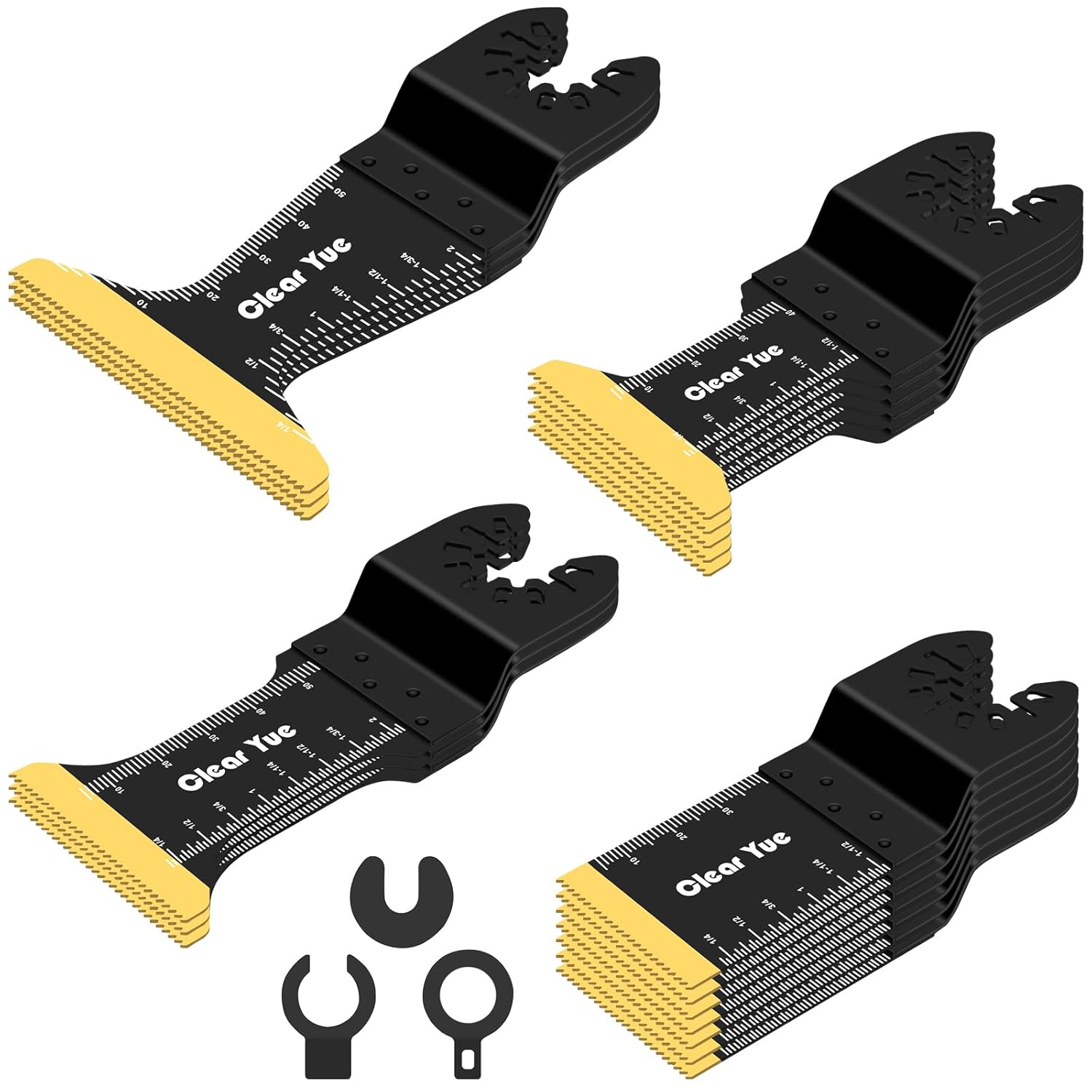 18 PCS Titanium Oscillating Tool Blades, Universal Multi-Tool Saw Blades for Wood, Plastic, Metal – Compatible with Dewalt, Milwaukee, Ryobi, Rockwell, Fein